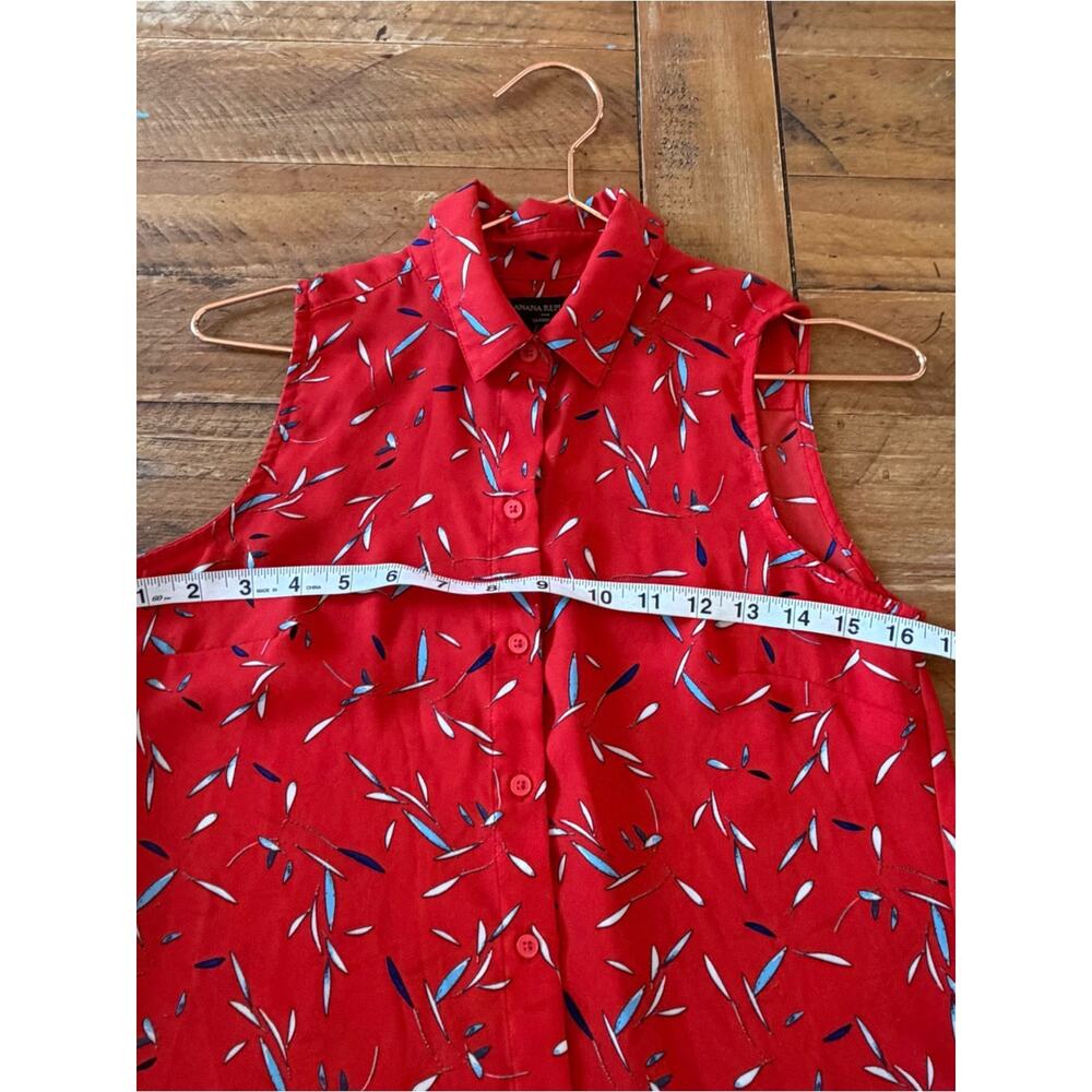 Banana Republic Red Sleeveless Printed Top classic fit - Picture 6 of 6